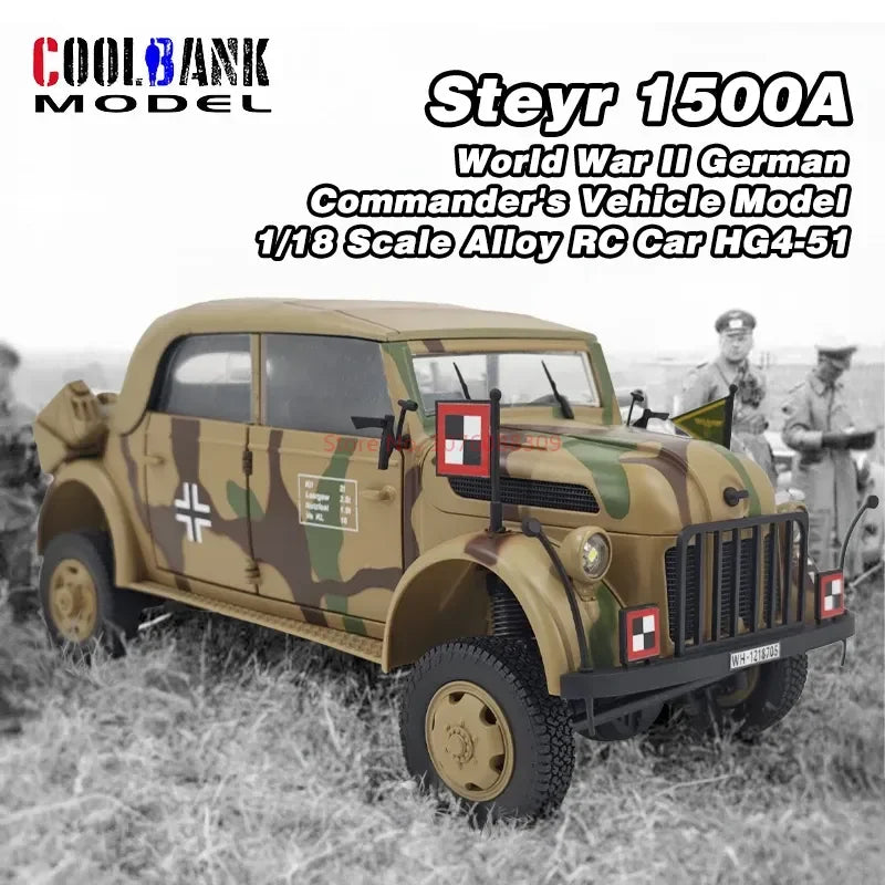 1/18 Remote Control German Command Car - Anti-Fall Simulation Vehicle