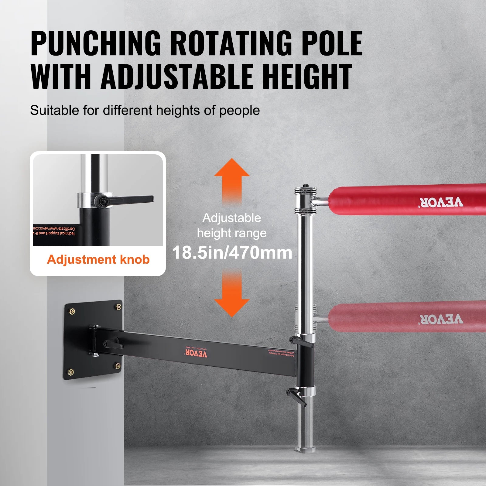 SucceBuy BGB-2 Wall Mount Boxing Bar &ndash; Adjustable Speed