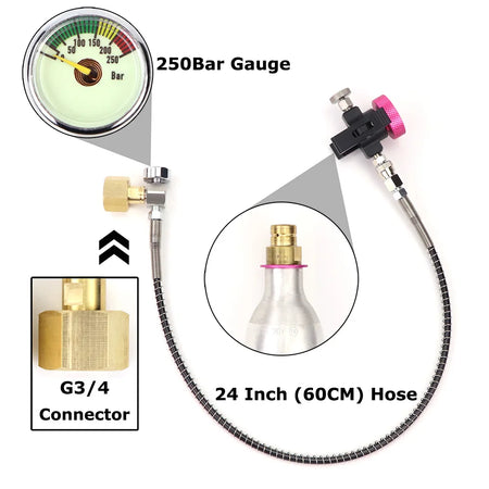 Soda Quick Connect Pink CO2 Refill Adaptor &ndash; Easy Refills G3-4-(250Bar)