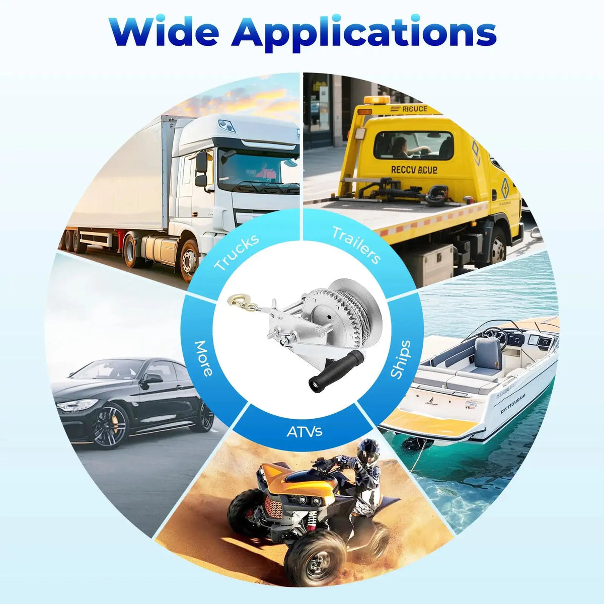 Manual Winch 3500lbs Max Pulling Force &ndash; Durable Steel Build