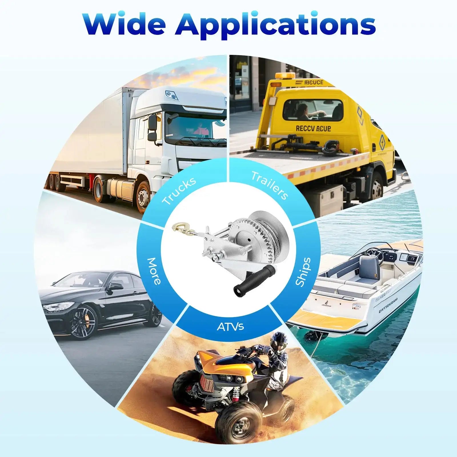 Manual Winch 3500lbs Max Pulling Force &ndash; Durable Steel Build