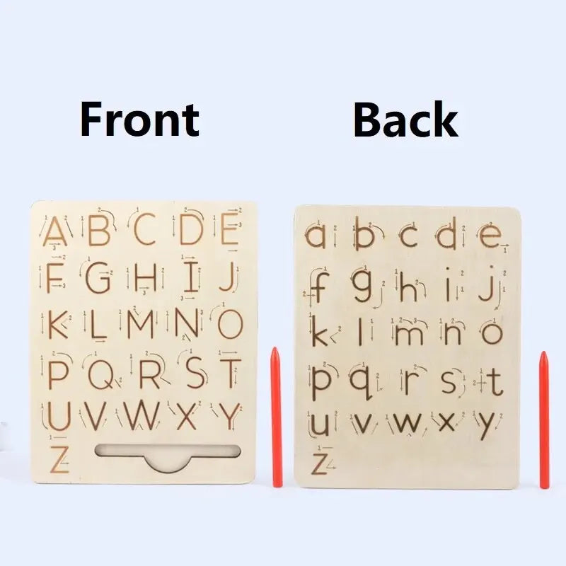 Wooden Alphabet Board For Kids - Handwriting Practice