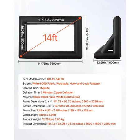 Inflatable Projector Screen 14 To 20 Ft Outdoor