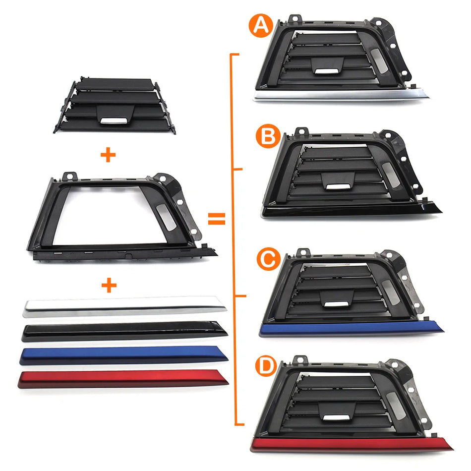 BMW 3/4 Series Dash AC Vent Outlet Grill Cover Panel, LHD, PC and ABS