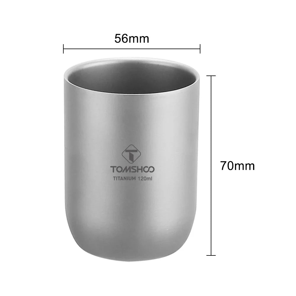 Titanium Camping Cups &ndash; Double-Walled Heat Resistant 120ml