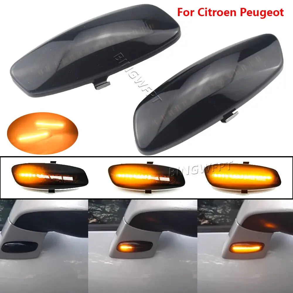 2PCS Dynamic Flowing LED Side Marker Turn Signal Light For Citroen C4 Picasso C3 C5 DS4 Peugeot 308 207 3008 5008 by InterCyprus Trading Ltd