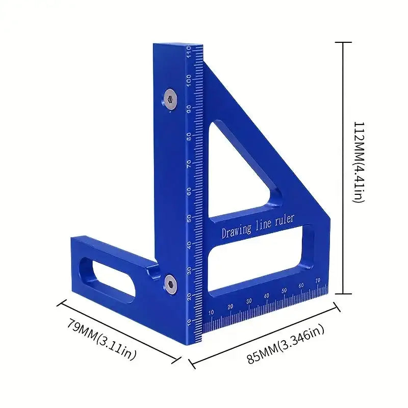 Aluminum Carpenter Square Protractor 3D Ruler 45 90