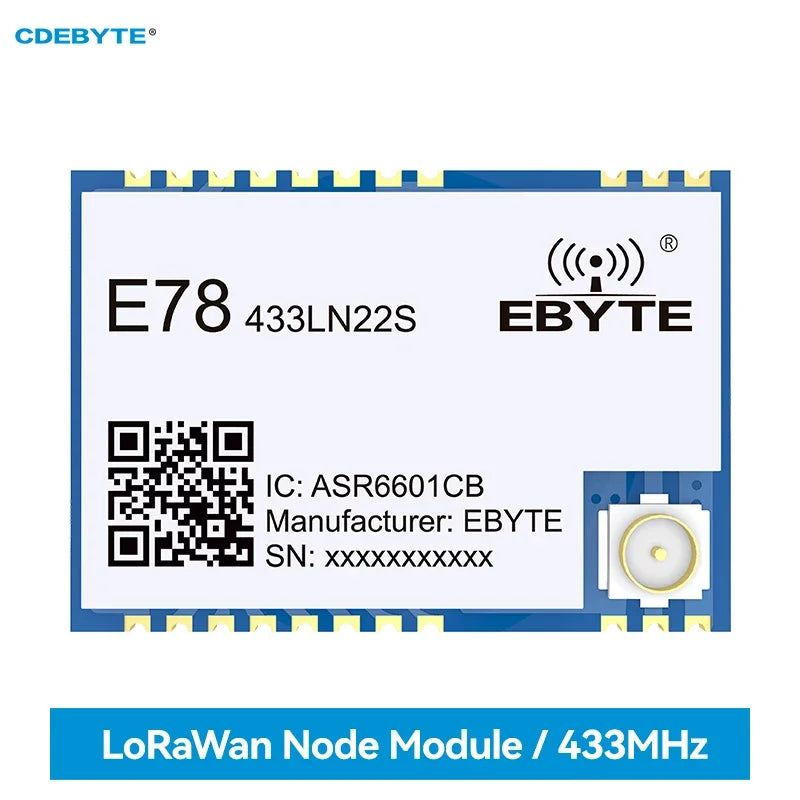 ASR6601 433MHz LoRaWAN SoC Модул 22dBm Трансивер