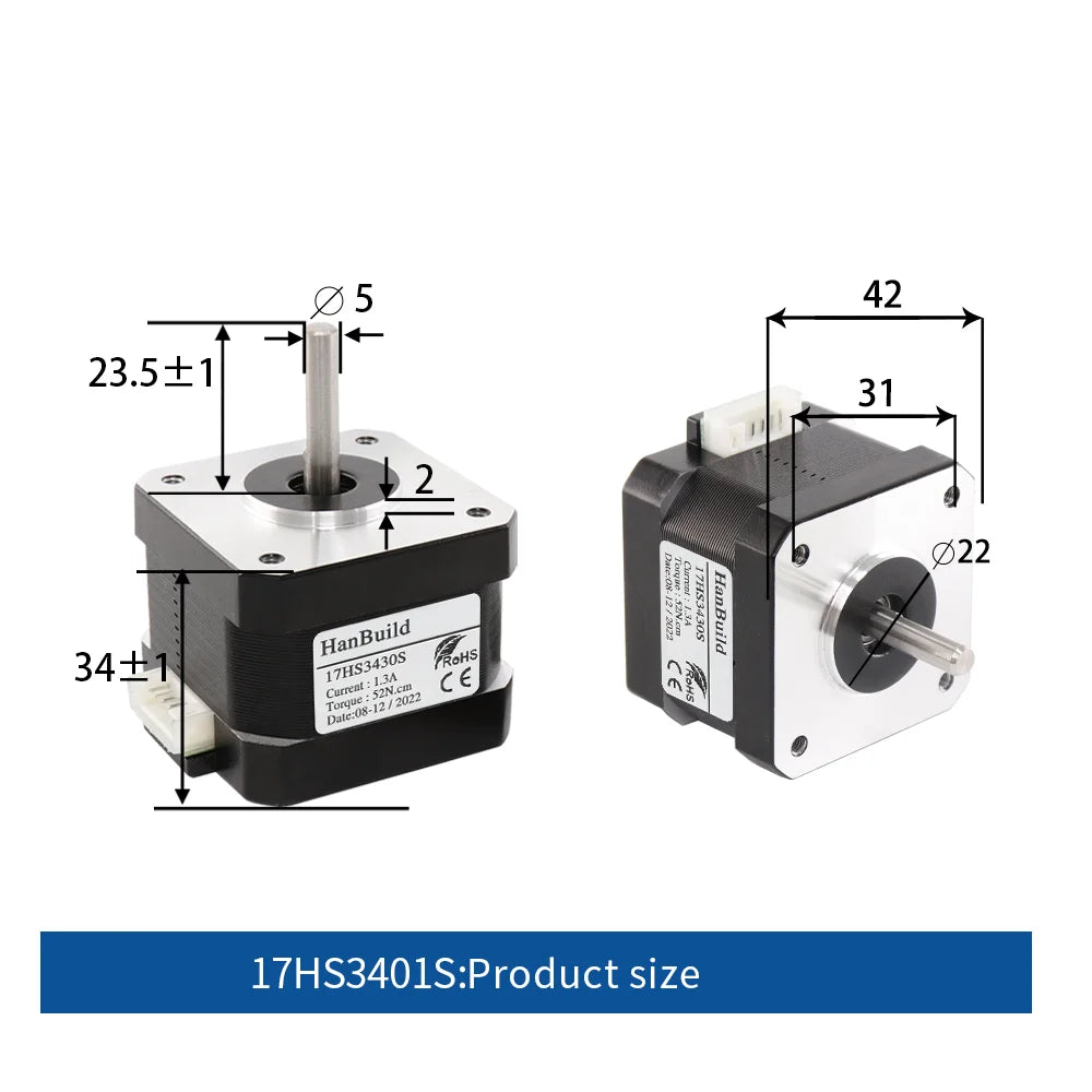 17HS3430S Nema 17 Stepper Motor &ndash; High Torque Performance for 3D Printing