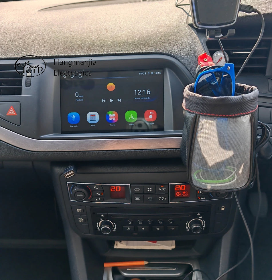 7-calowy radioodtwarzacz Android 15 do samochodu dla Citroena C3 DS3 C5 X7 2009-2017 z Apple Carplay, nawigacją GPS, podwójnym gniazdem DIN, odtwarzaczem audio.