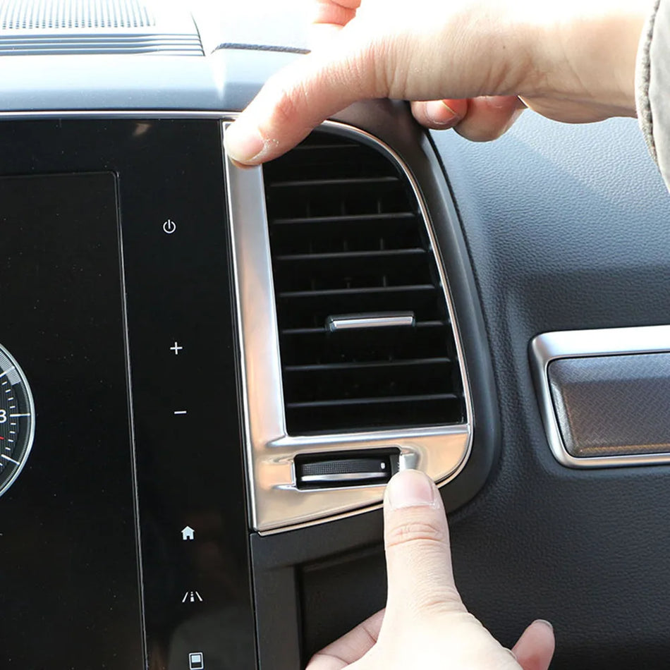 Front AC Vent Cover Trim Stainless Steel For Renault Koleos QM6 Interior Cabin Accent Protection