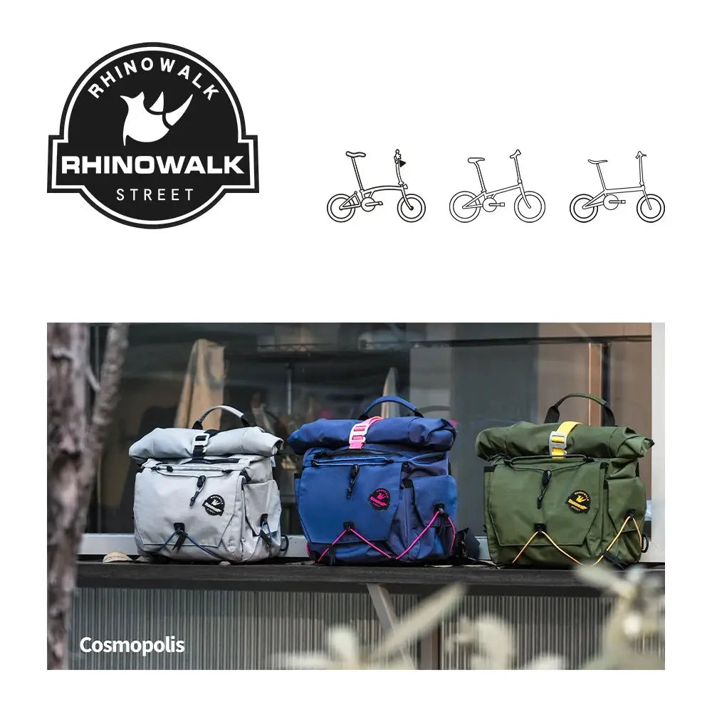 Rhinowalk Bike Handlebar Bag 17L Cycling Backpack Front Quick Release Urban Basket For Brompton Dahon Folding Bike by InterCyprus Trading Ltd