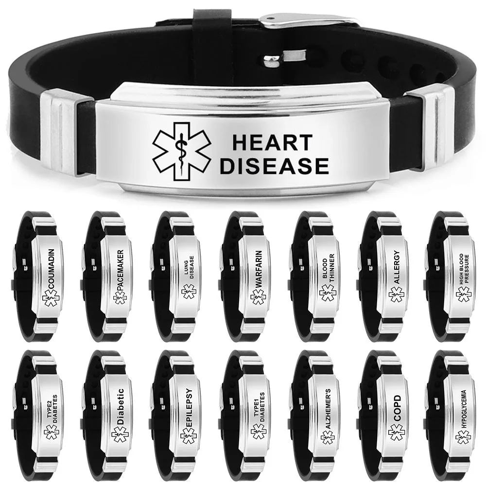 Stainless Steel Medical Alert Bracelet - 15 Styles