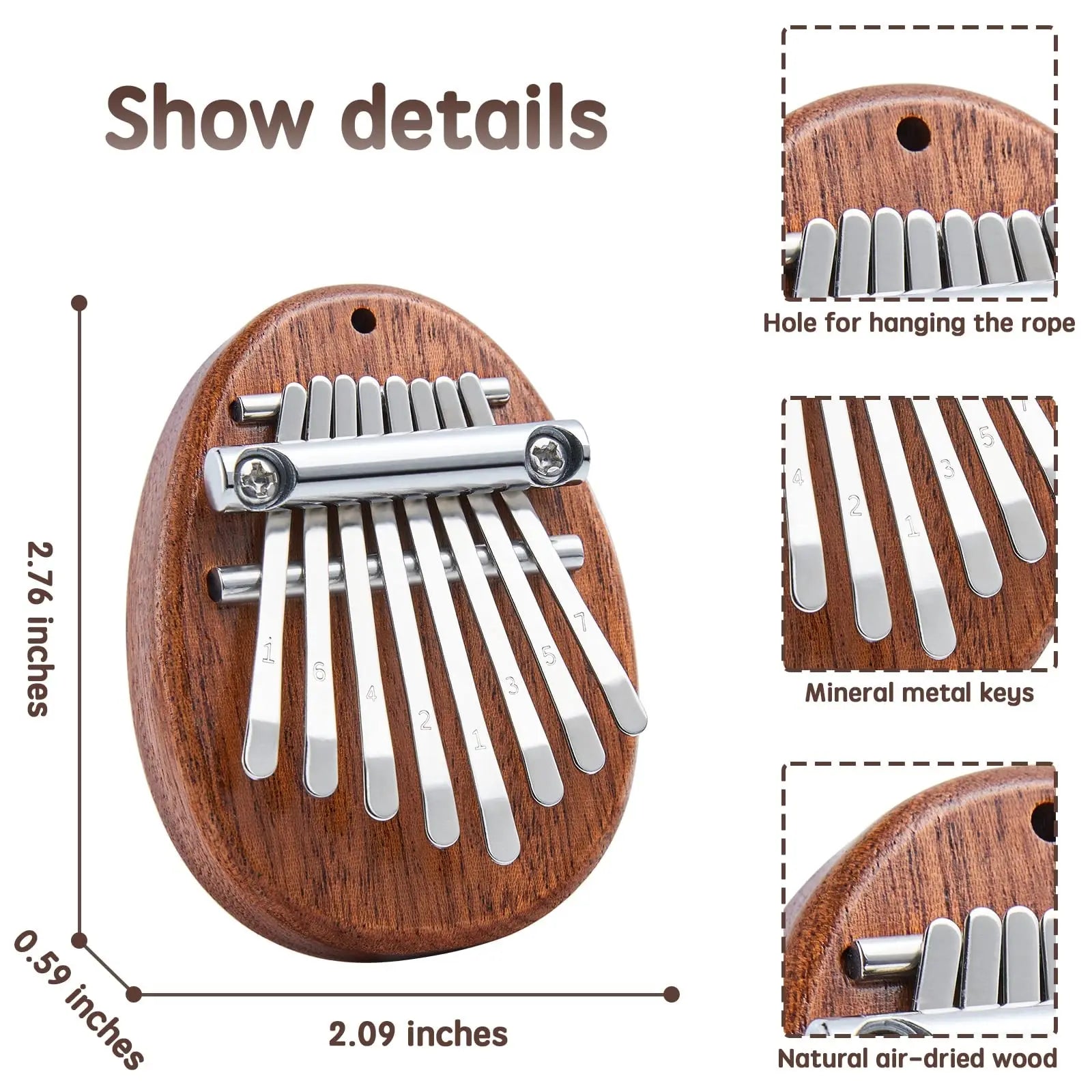 Mini Kalimba 8 Key Thumb Piano - Water Drop Style Portable