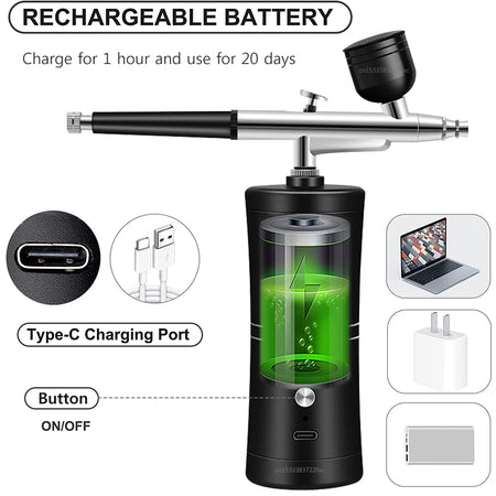 K5 Nail Art Airbrush &ndash; Cordless Portable Nail Art Sprayer