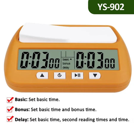 YS9901/YS902 Chess Clock &ndash; Multipurpose Portable Timer YS-902 Yellow