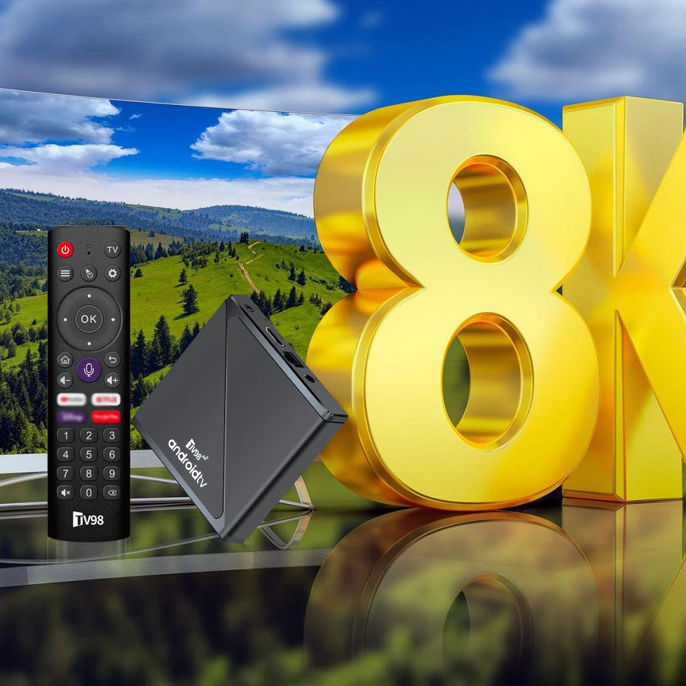 MYSTB Android 14 8K Quad-Core TV Box with Dual WiFi &amp; Voice Control