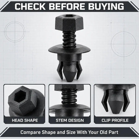 10 Pack 3C0853934 Push Rivet Clips for VW Passat Audi Q5 by InterCyprus Trading Ltd