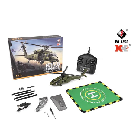 WLtoys K170 RC Helicopter &ndash; 6-Axis Gyroscope Stability Green 1 battery