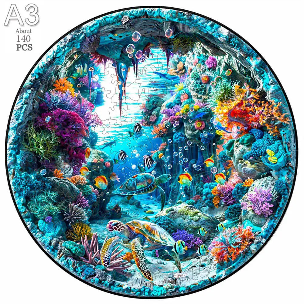 A3 A5 Size Wooden Animal Puzzle - 3D Family Party Gift