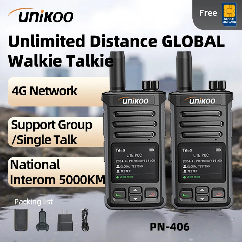 Unikoo PN406 Walkie Talkie &ndash; Long Range 4G Network Communication