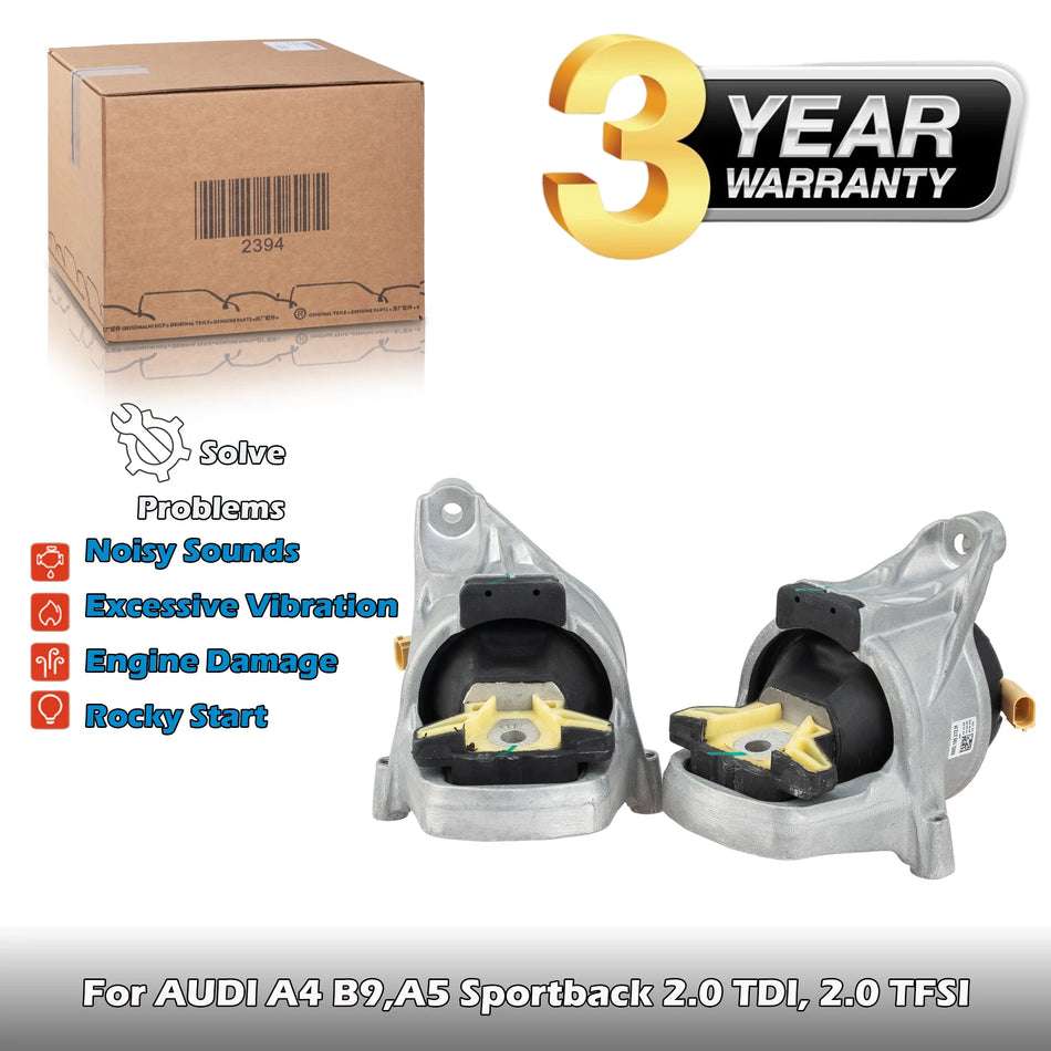 Audi A4 B9 ir A5 Sportback hidro gumos metalo variklio laikikliai kairėje ir dešinėje