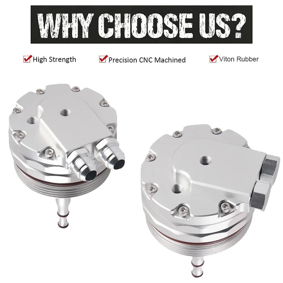 BMW E46 Engine Oil Cooler Adapter, Aluminum Oil Filter Cover Cap