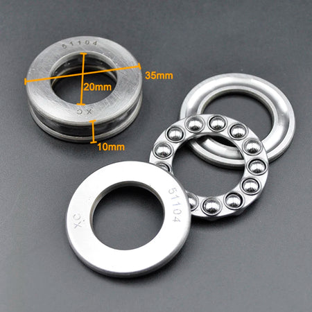 Thrust Ball Bearings 51100-51108 &ndash; High Precision Steel 51104 20x35x10mm / CHINA / 10Pcs
