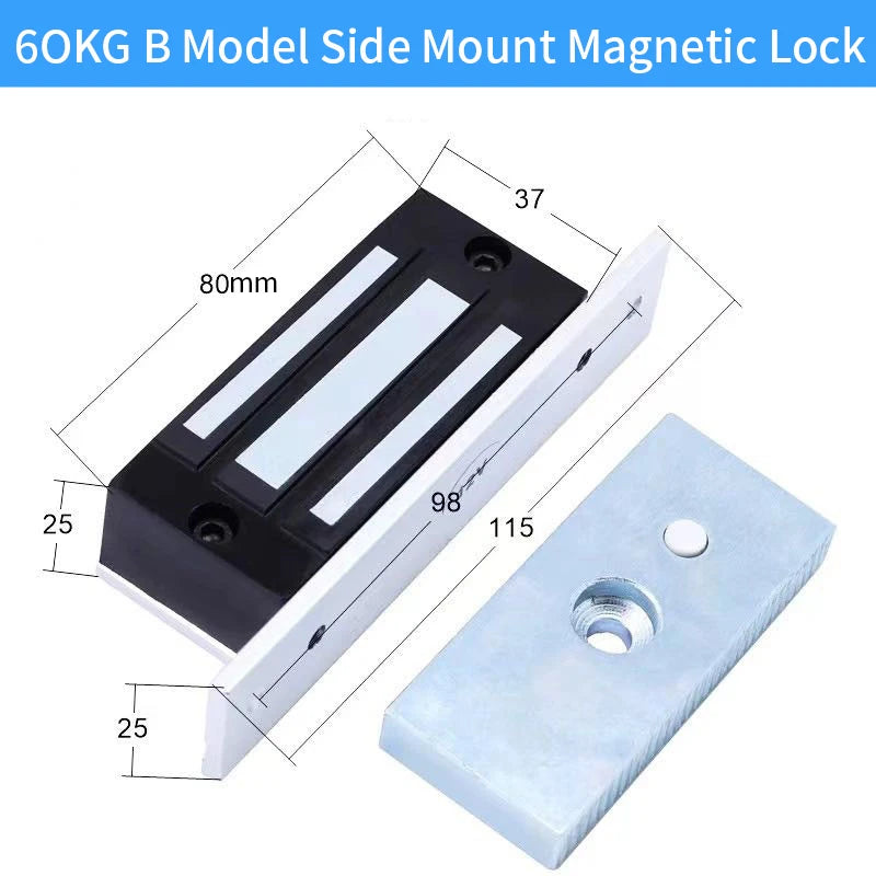 DC12V 60Kg Electromagnetic Lock &ndash; Side Mount Hidden Design Model B Side Mount