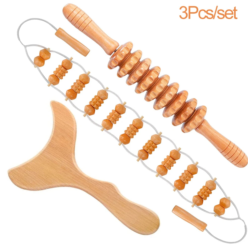 Wood Therapy Massage Kit &ndash; Effective Body Shaping Relief 3Pcs