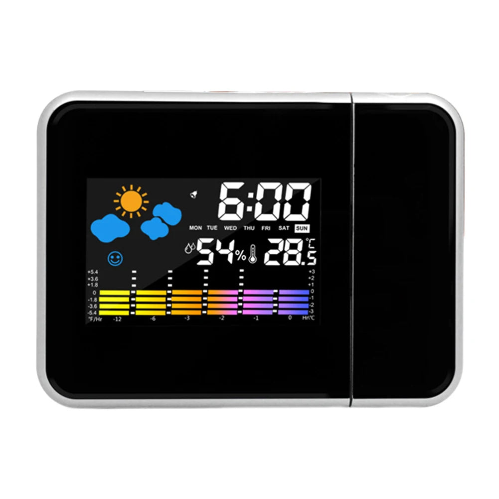 VKTECH LED Projector Smart Alarm Clock with Night Backlight Black