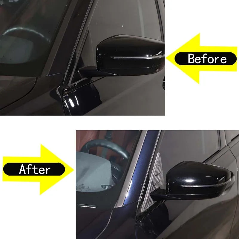 Acoperire triunghiulară din fibră de carbon reală pentru stâlpul A BMW Seria 3