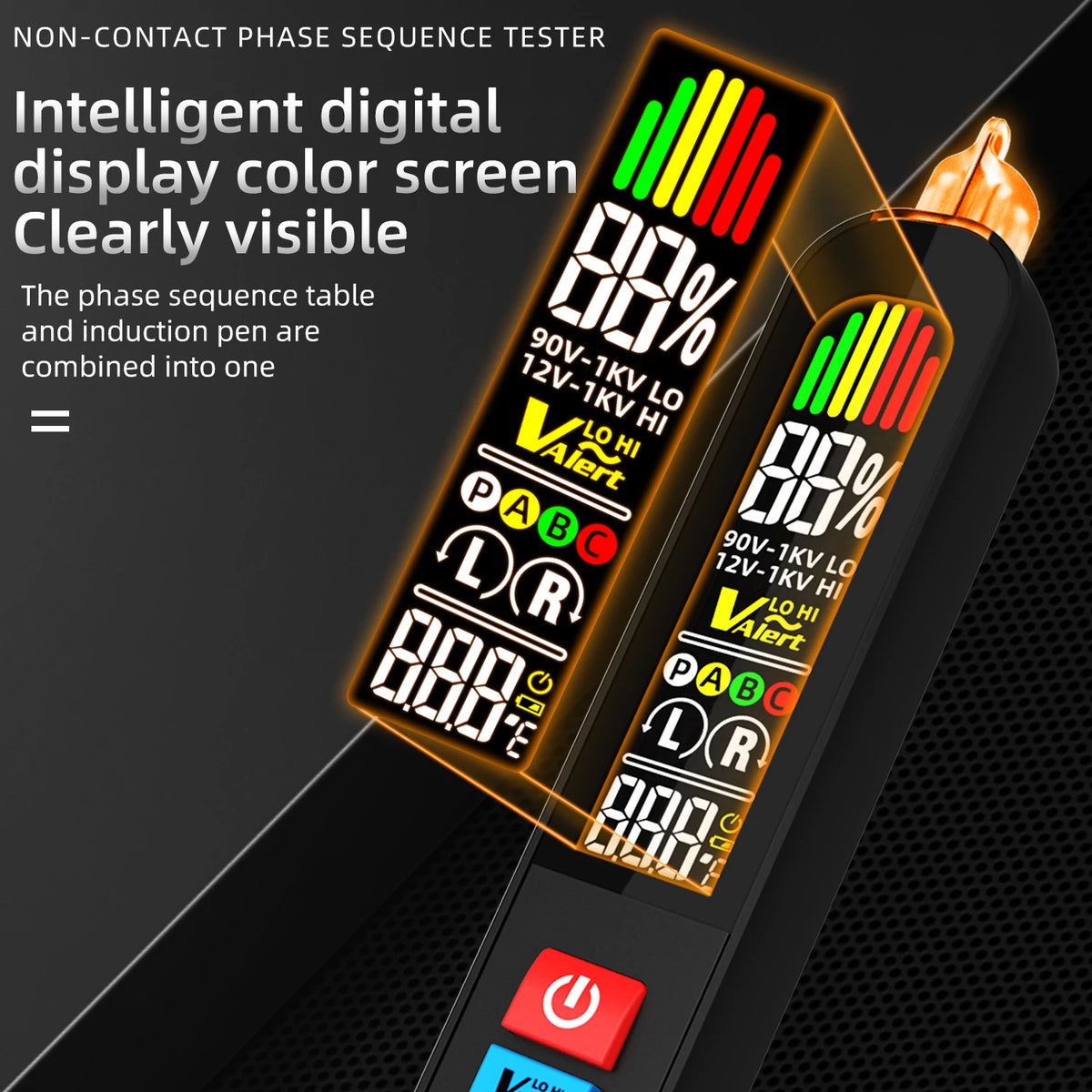 BSIDE AVX1 2in1 Phase Tester NCV &ndash; High Sensitivity LCD