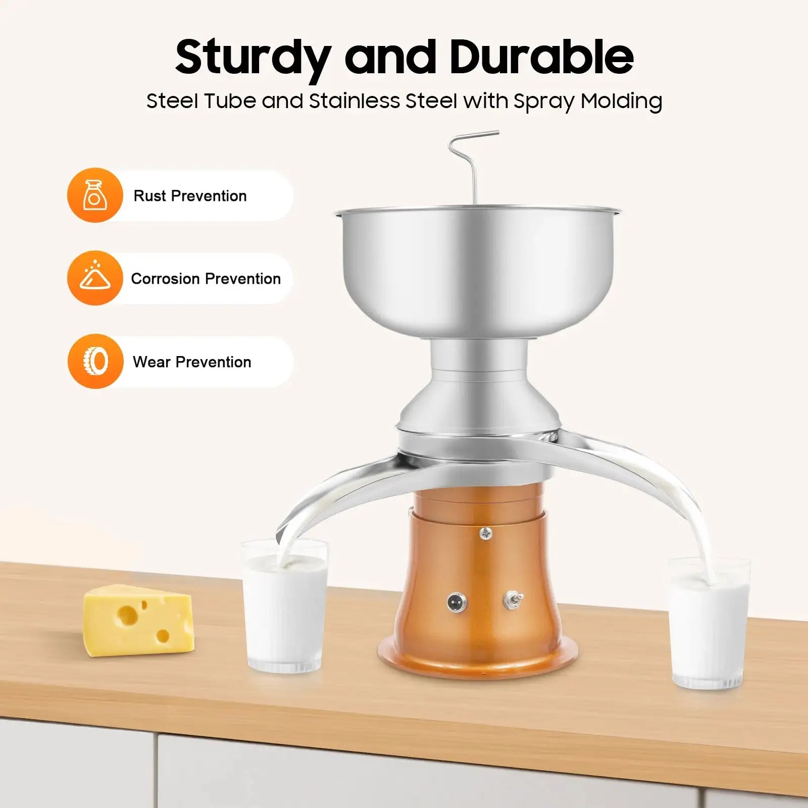 30W Electric Milk Separator &ndash; Adjustable 5L Tank For Dairy