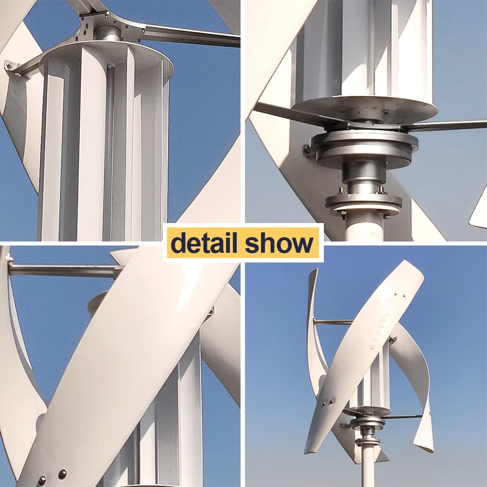 5KW Vertical Axis Maglev Wind Turbine with Charge Controller for Home Energy