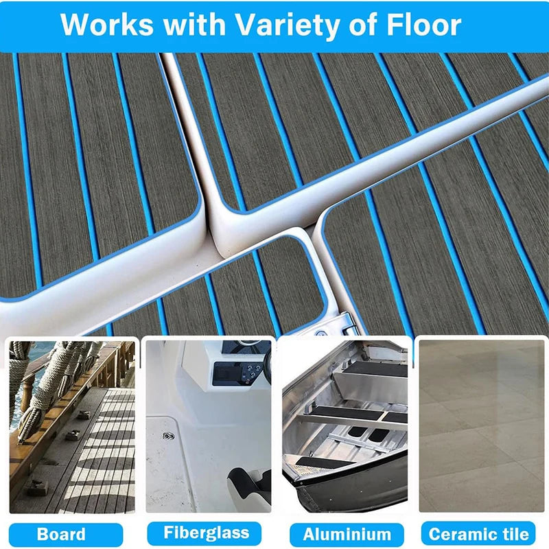 2400x450mm Eva Foam Faux Teak Boat Deck Mat Sheet &ndash; Nonslip