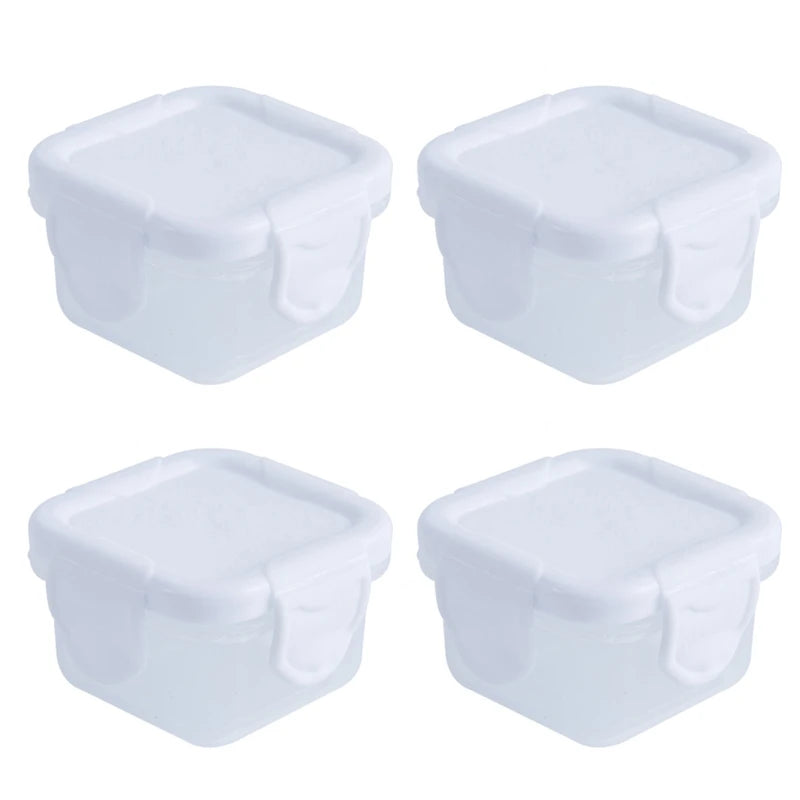 Set of 4 Baby Newborn Food Storage Containers - 6 Colors, 60ml, BPA Free White