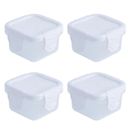 Set of 4 Baby Newborn Food Storage Containers - 6 Colors, 60ml, BPA Free White