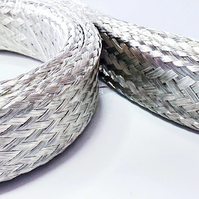 Copper Tinned Bare Ground Braid Wire &ndash; High Flexibility Tinned Copper / 10M / 13mm Width 8mm2