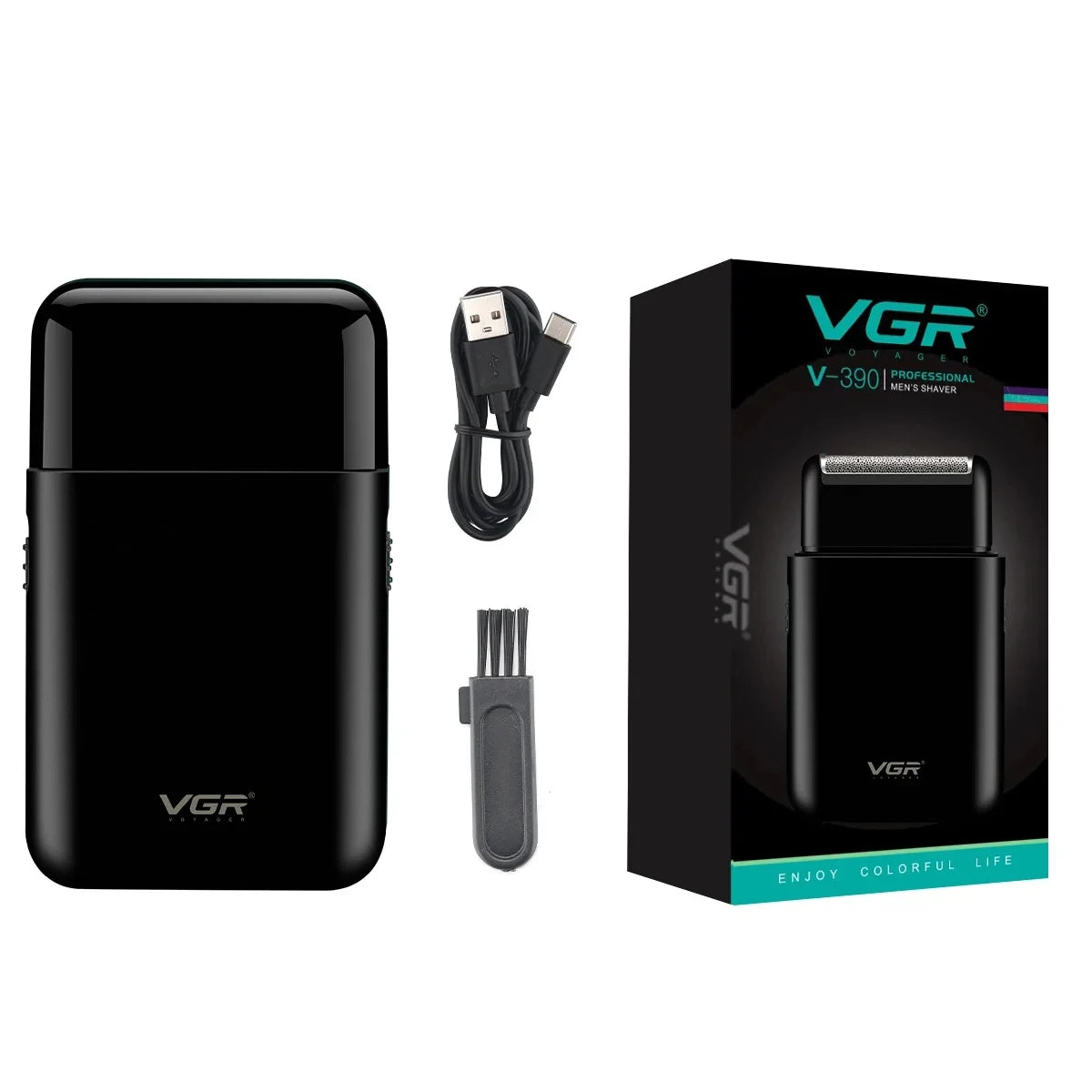 VGR V-390 Electric Shaver &amp; Beard Trimmer 390-black