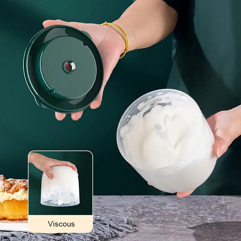 2 In 1 Portable USB Rechargeable Egg Beater Garlic Masher