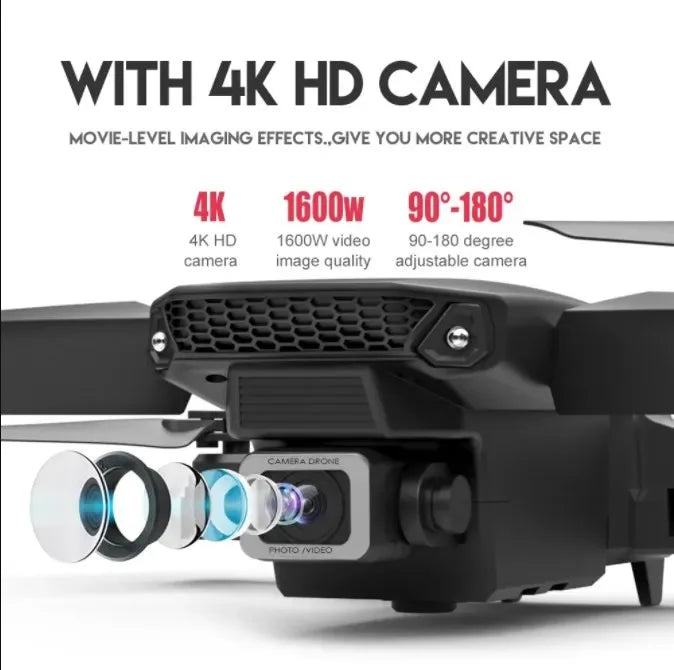 🟠 Lenovo E88 Pro Drone 8K Profesional HD 4K RC Airplane Airplane Dual-Camera Wide-Gengle Head Remote Quadcopter Airplane Toy Helicopter