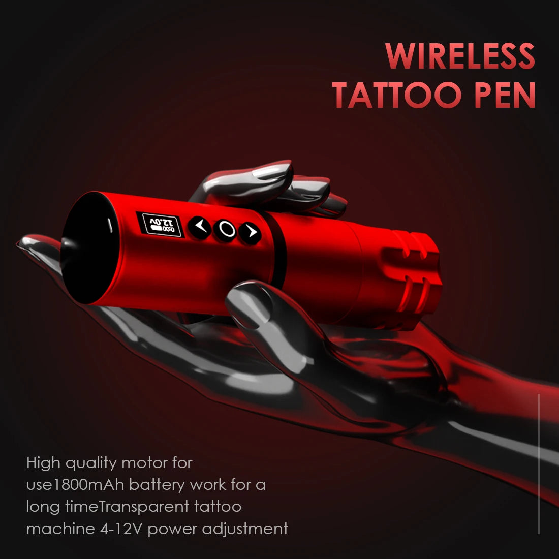 Wireless Tattoo Pen With 1800mAh Battery &ndash; LED Screen
