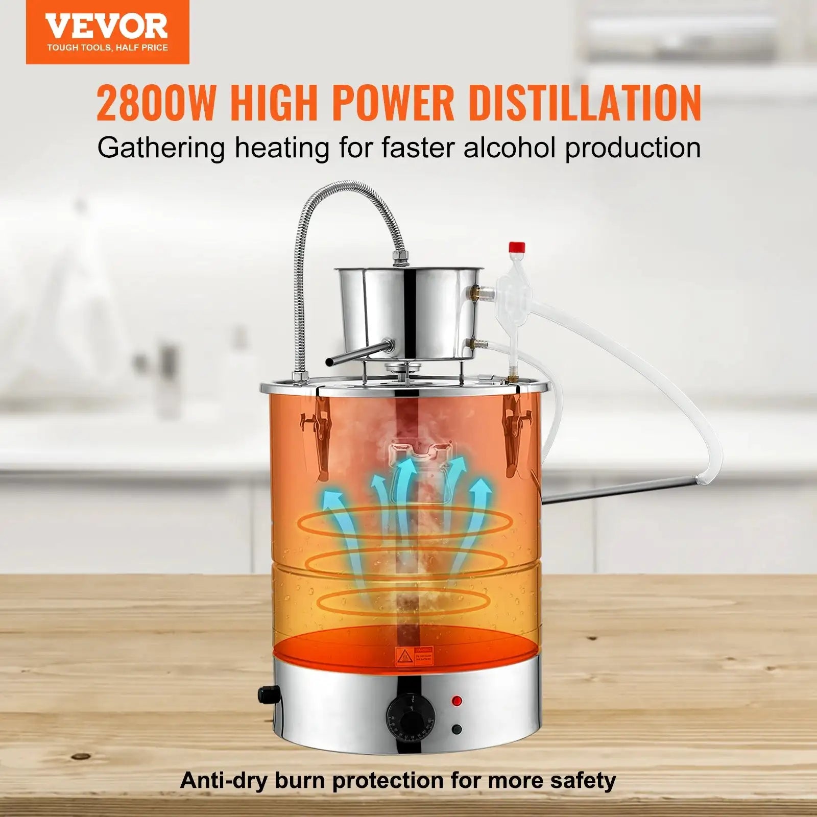 Vevor 30L Stainless Steel Alcohol Distiller Whisky Brandy