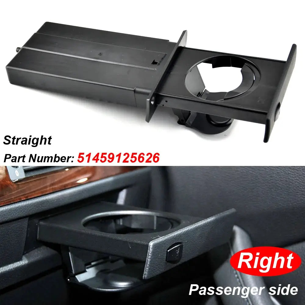 Front Cup Holder Set Black Plastic for BMW E60 E61 525i 528i 530i 2002-2010 by InterCyprus Trading Ltd