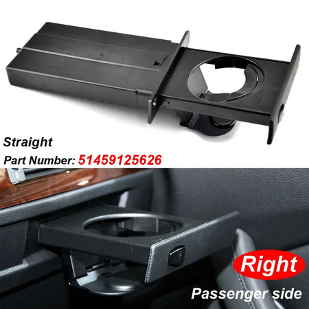 Front Cup Holder Set Black Plastic for BMW E60 E61 525i 528i 530i 2002-2010 by InterCyprus Trading Ltd