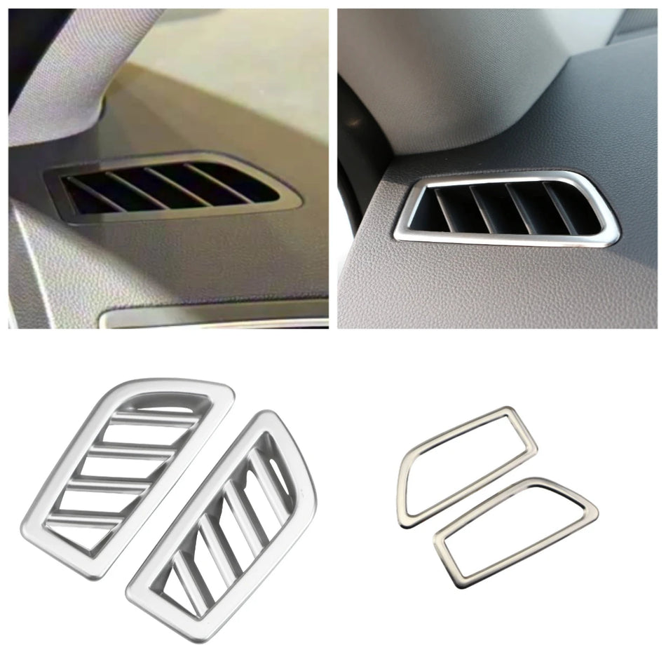 Air Outlet Trim Set for Renault Koleos QM6 - ABS Plastic with Stainless Steel Vent Covers