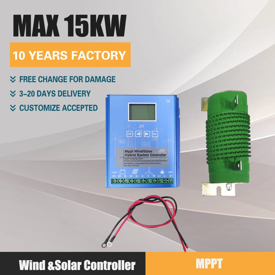 Sistema Ibrido Eolico e Solare Spedito in Europa 15KW 12V a 48V