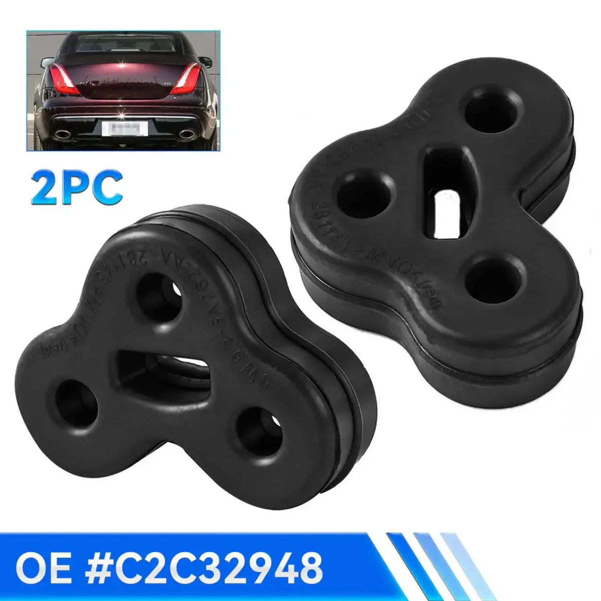For Jaguar XJ 3.0/3.5 XF 3.0 Rear Exhaust Mounting Rubber Cushion C2C32948 2W935A262EA 5W93-5A262-AA Replacement by InterCyprus Trading Ltd