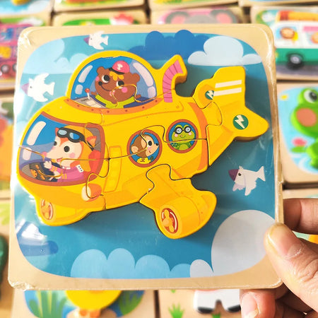 Montessori Wooden Puzzle Boards &ndash; Engaging Educational Toy for Toddlers plane